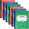 4E's Novelty Wide Ruled Composition Notebooks - Pack of 6- Hard Cover 100 Sheets 9.75" x 7.5" - Red Blue Green Cute Marble Colors, Bulk Compositon Book Wide Ruling, Back to School Supplies